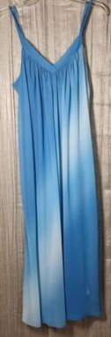 Oscar de la Renta VTG Pink Label Blue Ombre Chiffon Maxi Dress M Sheer Dreamy